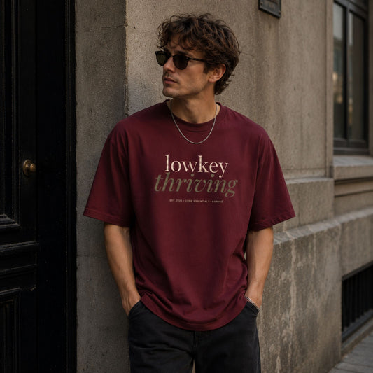 maroon male model front