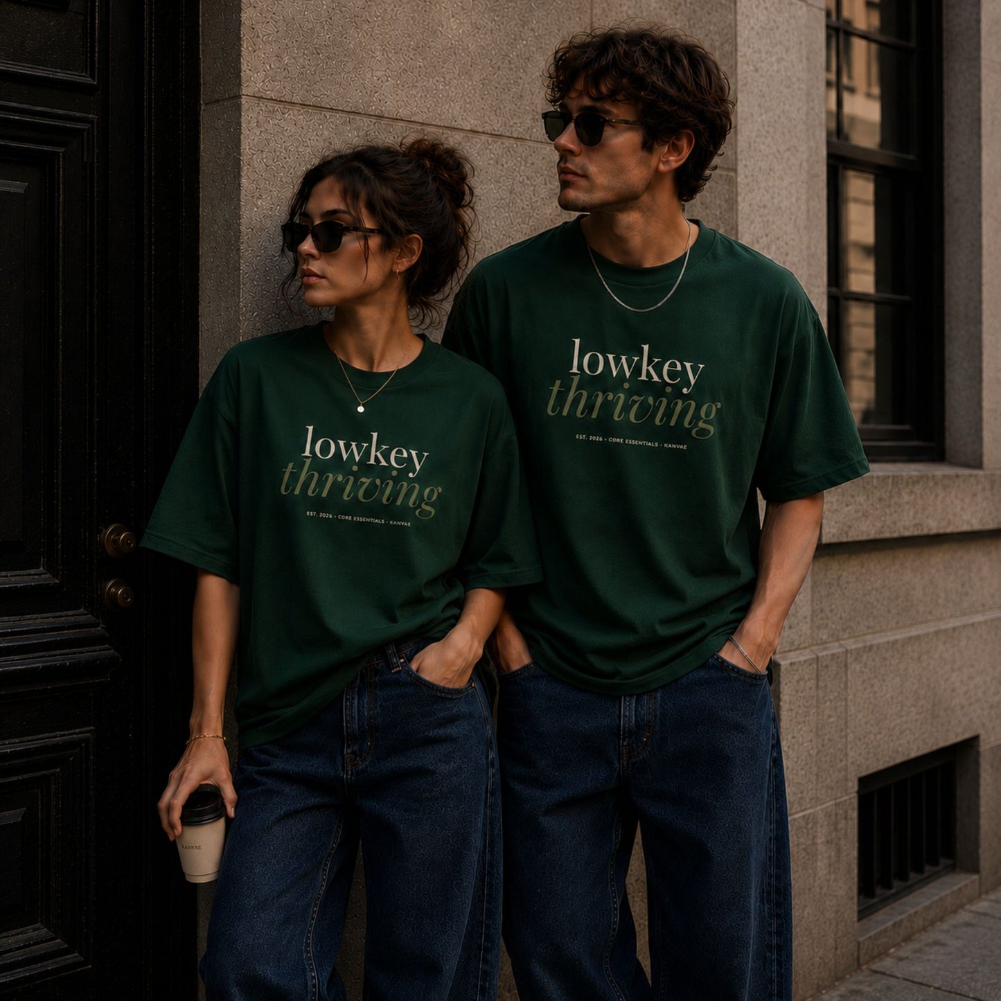 bottle green couple front
